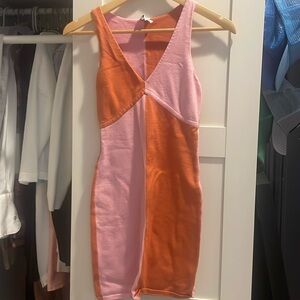 Princess Polly orange and pink dress size M/L